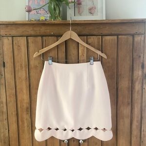 Pink Scalloped Cut-Out Club Monaco Skirt